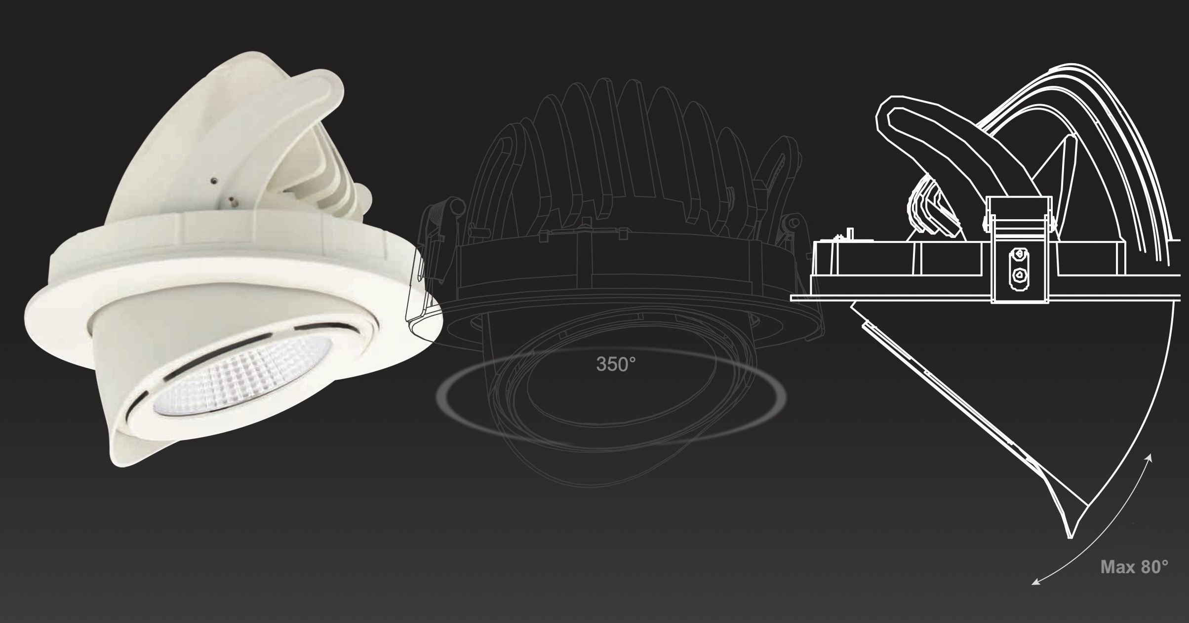 LED gimbal downlight